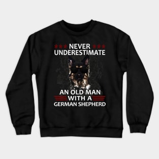 Old man german shepherd dog Crewneck Sweatshirt